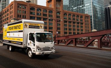 Moving truck prepared for an office move in Chicago