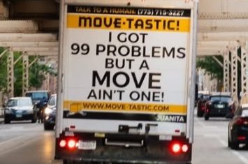 Truck ready for moving to Oak Park, IL