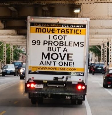 Truck ready for moving to Oak Park, IL